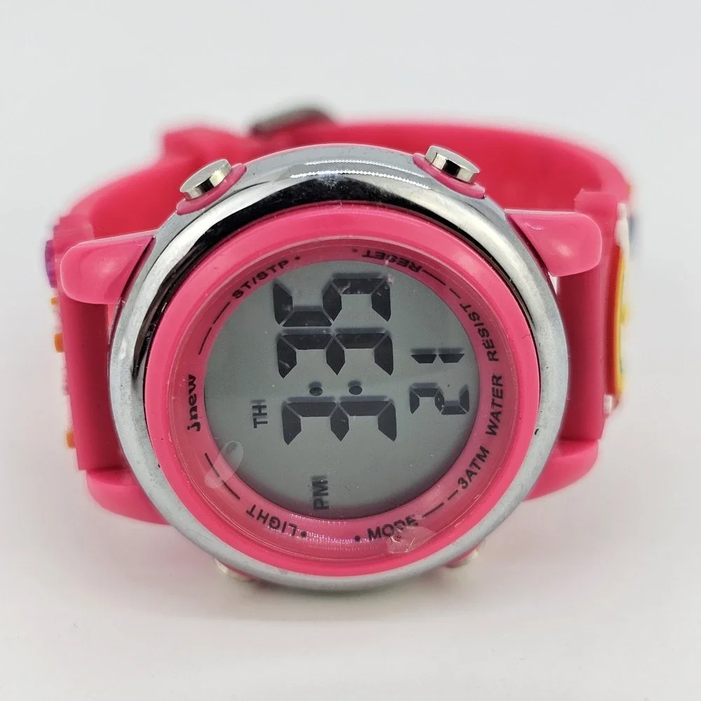 Digital Kid's Watch 34MM Unicorn Rainbows Pink Plastic‎ Bands New Battery